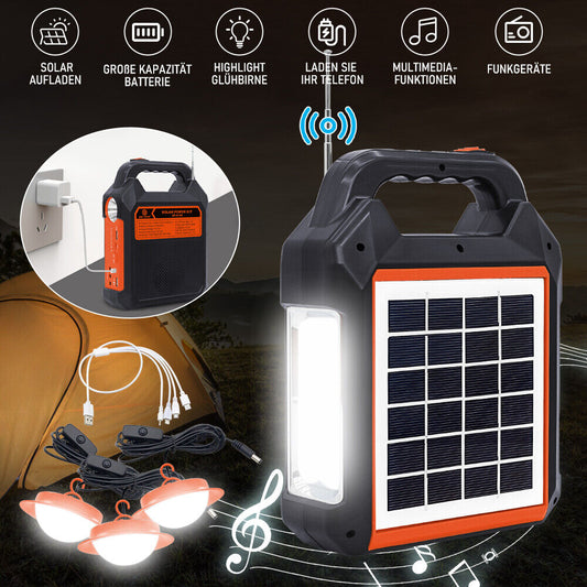 5u1 Solarni sistem sa akumulatorom 3 sijalice Fm radio Blutooth