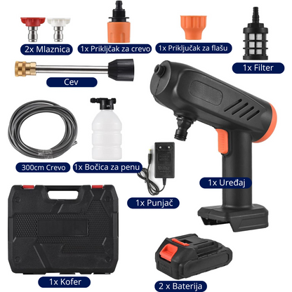 Profesionalni Aku perač pod pritiskom sa 2 baterije